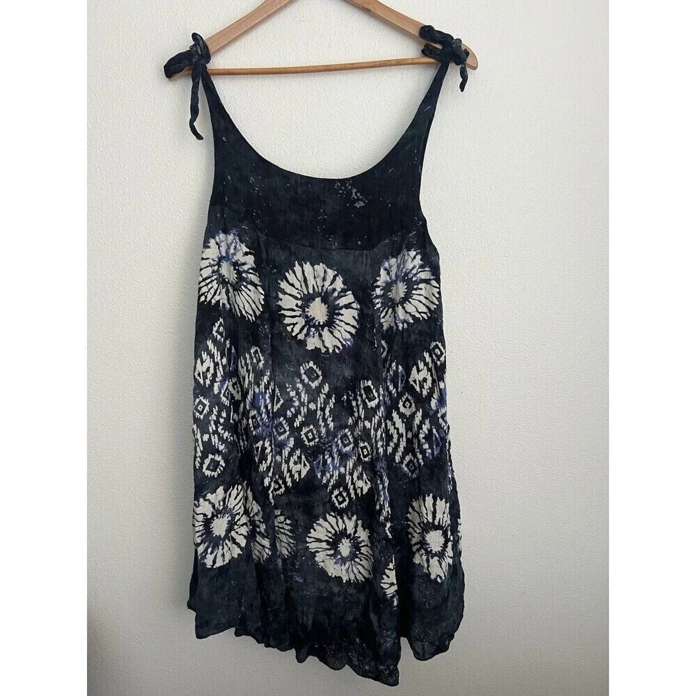 Free People Desert Winds Tie-Dye Midi Dress Boho Chic Lagenlook Festival Flowy M